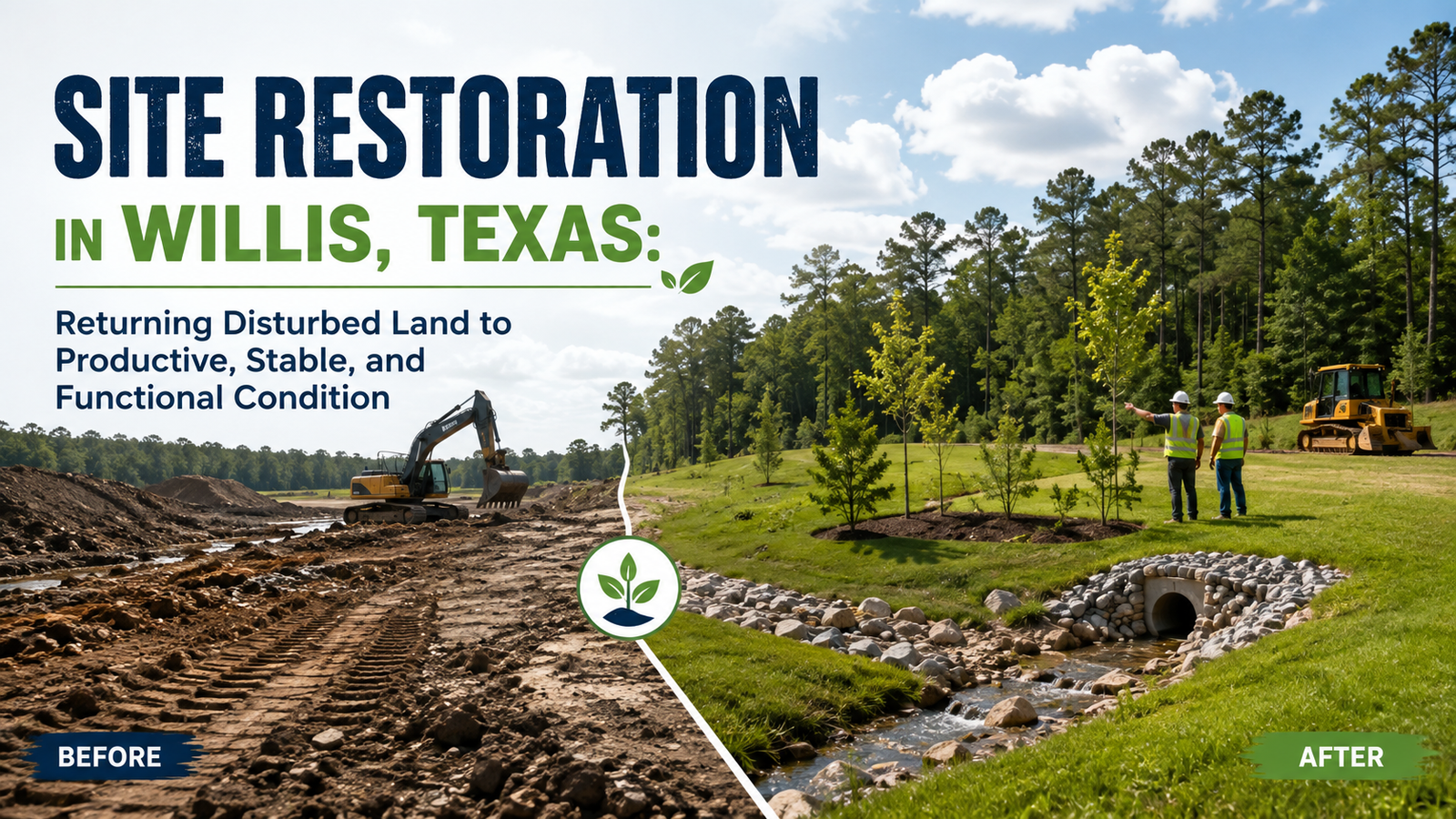 Site Restoration in Willis, Texas: Returning Disturbed Land to Productive, Stable, and Functional Condition